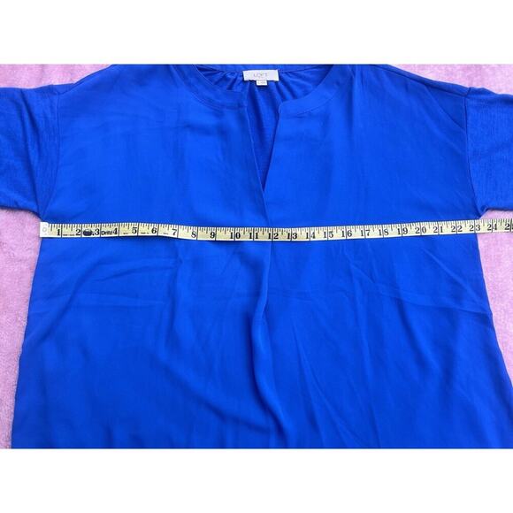 Loft Outlet Flowy Blouse Size Large Blue Long Sleeve - Picture 5 of 10